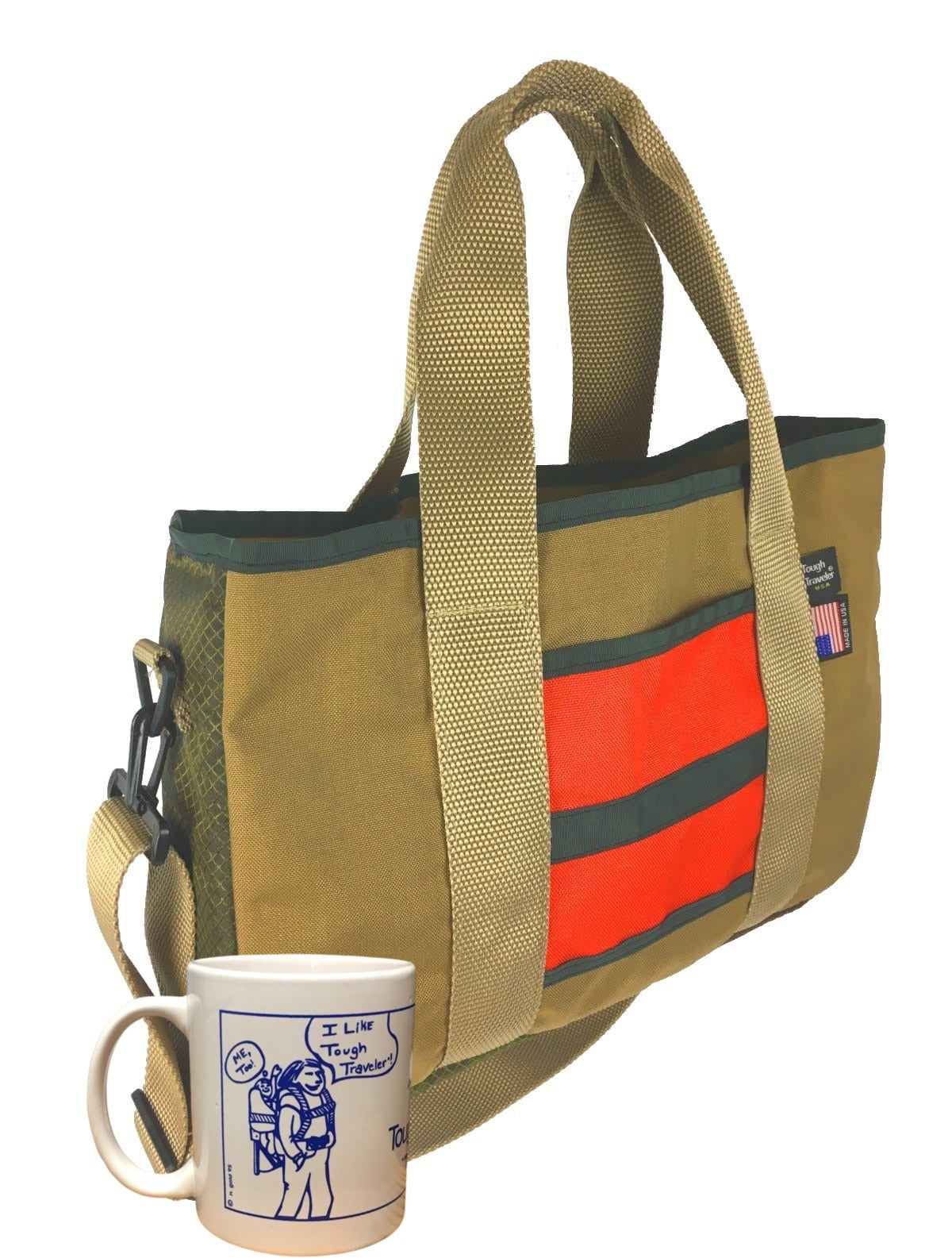 cool travel tote bags COOL TOTE Orange/Brown Diamond