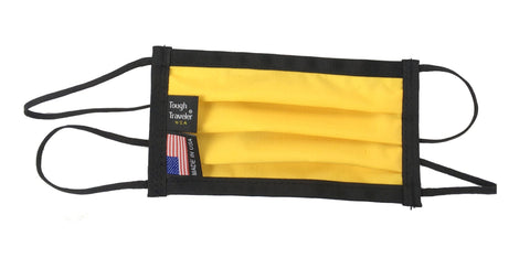 Tough Traveler Face Mask Yellow (Synthetic Blend) FACE MASK (With Ties)