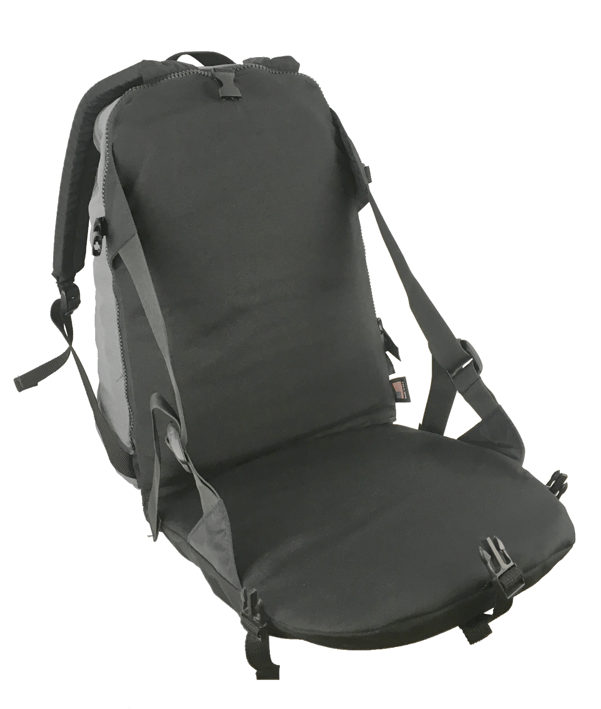 Made in USA FOLD-OUT CAYUGA: Backpack built-in stadium seat Backpacks