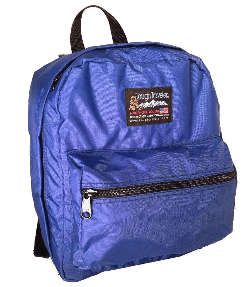 Blue backpack for elementary school made in USA