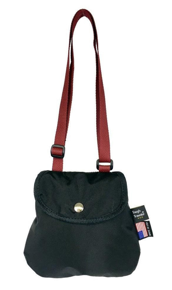 Tough Traveler Luggage Black (Burgundy Strap) POCKET PURSE