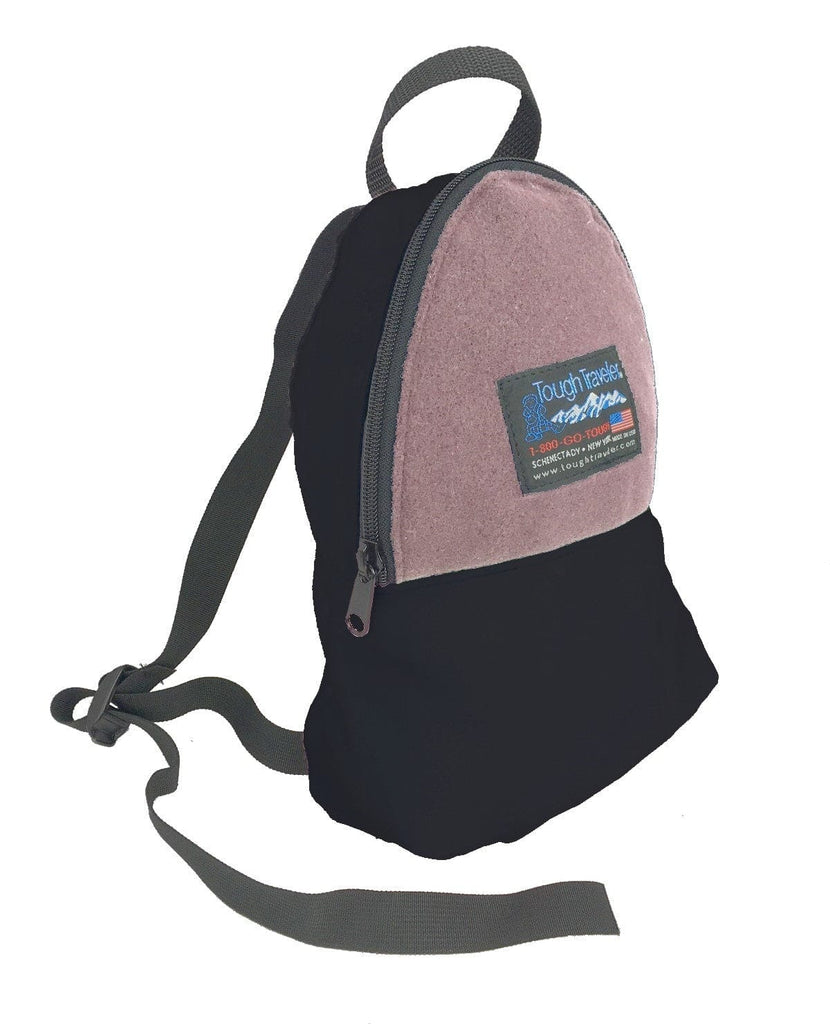 Tough Traveler Black/Mauve PEANUT Mini Backpack Purse